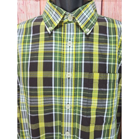 Orvis Mens Green Plaid Active Fit Shirt Medium - Long Sleeve Button-Down - Picture 3 of 8